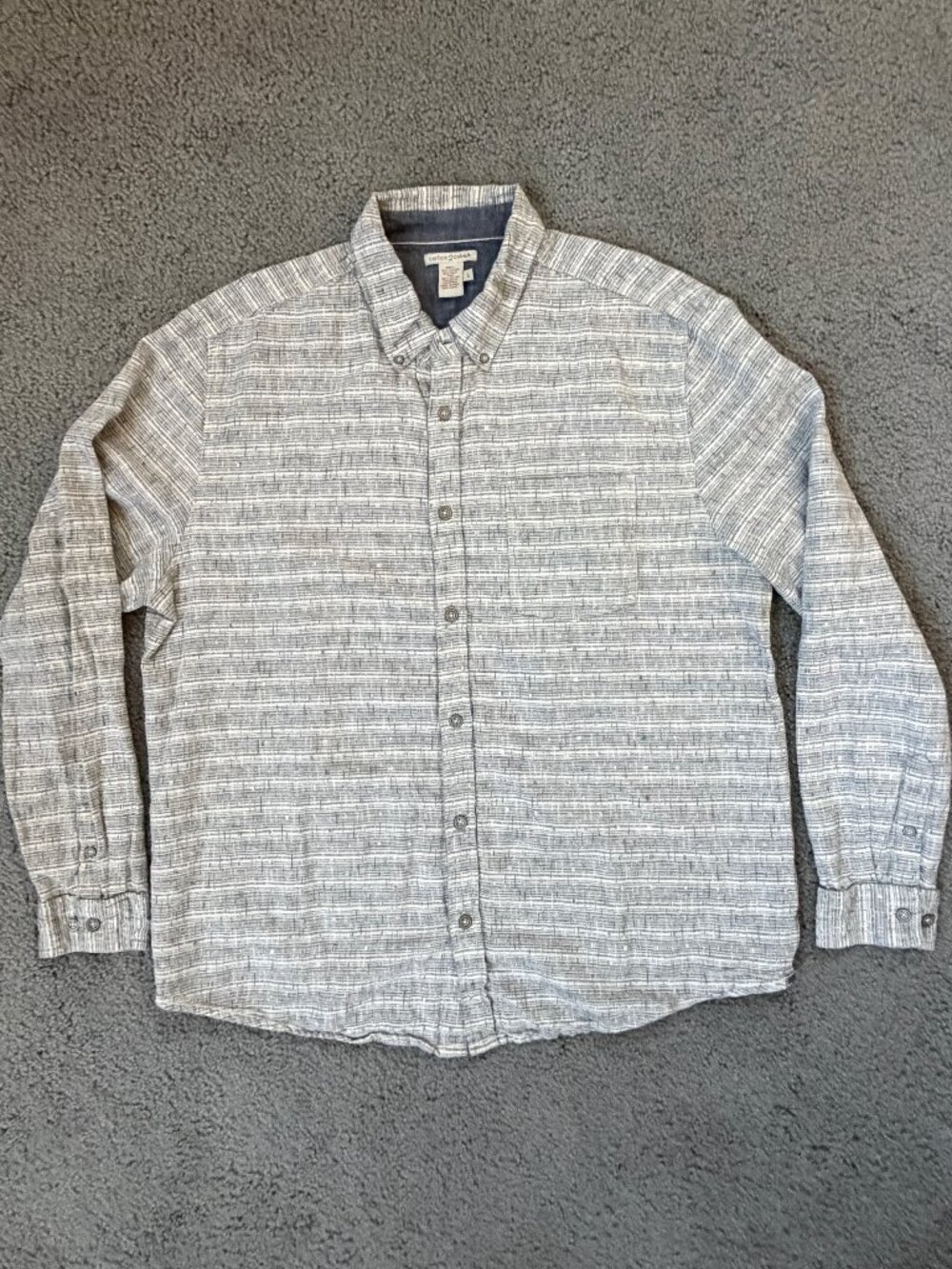 Carbon 2 Cobalt Effortlessly Cool Cotton Linen Dash Shirt in Men's Sz. L - VGUC